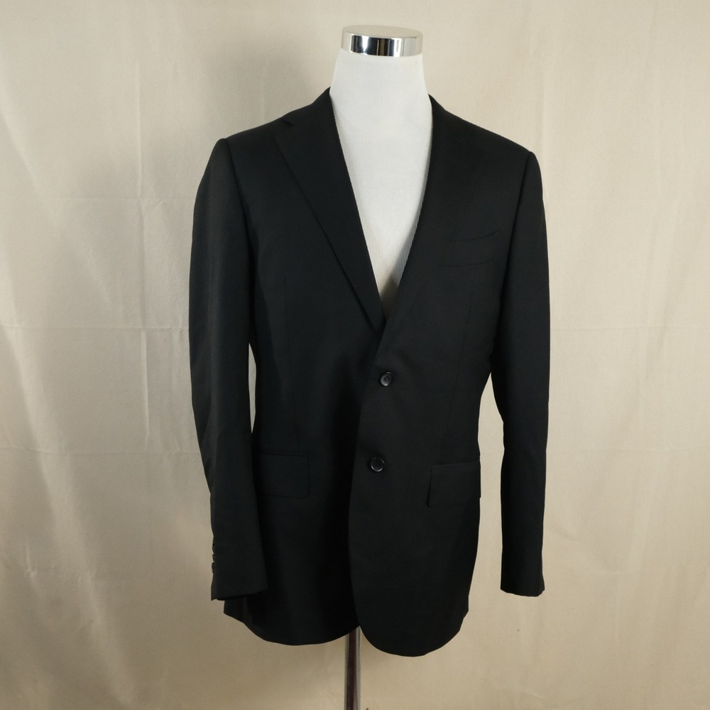 Suitsupply 42R Slim Lazio Sport Coat 100% Wool Black Two Button Double Vented - Picture 2 of 16